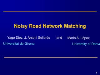 Noisy Road Network Matching