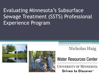 Evaluating Minnesota’s Subsurface Sewage Treatment (SSTS) Professional Experience Program