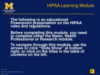 HIPAA Learning Module