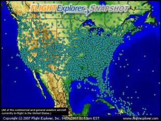 (All of the commercial and general aviation aircraft currently in-flight in the United States.)