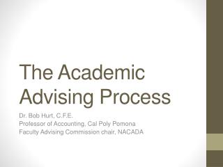 The Academic Advising Process