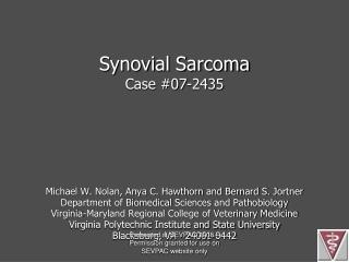 Synovial Sarcoma Case #07-2435