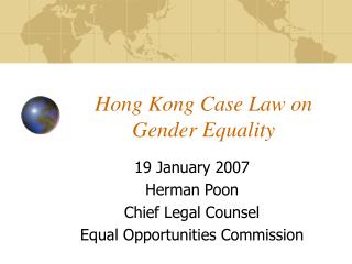 Hong Kong Case Law on Gender Equality