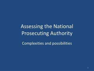 Assessing the National Prosecuting Authority