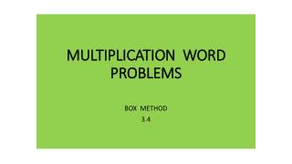 MULTIPLICATION WORD PROBLEMS