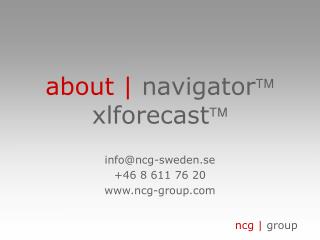 about | navigator  xlforecast