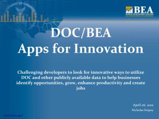 DOC/BEA Apps for Innovation