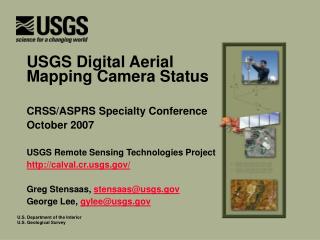 USGS Digital Aerial Mapping Camera Status