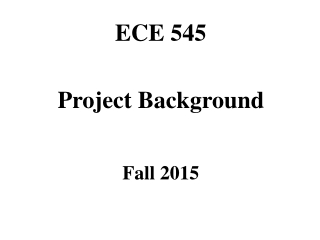 ECE 545 Project Background Fall 2015
