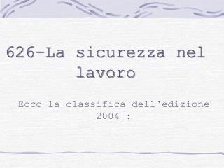 Ecco la classifica dell‘edizione 2004 :