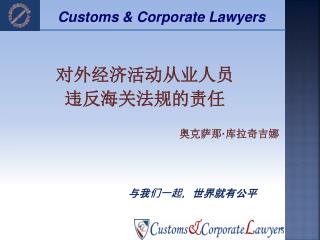 Customs &amp; Corporate Lawyers