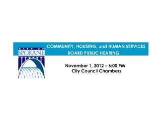 November 1, 2012 – 6:00 PM City Council Chambers
