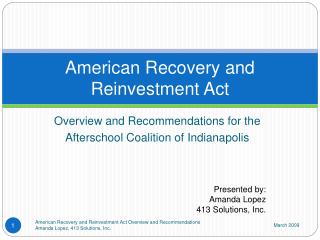 the american recovery and re investment act the american recovery and re investment act