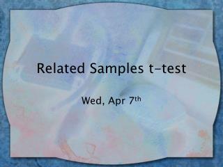 Related Samples t-test