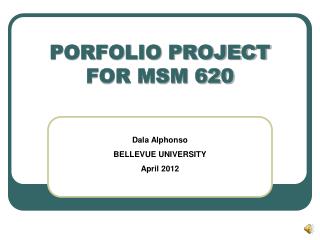 PORFOLIO PROJECT FOR MSM 620