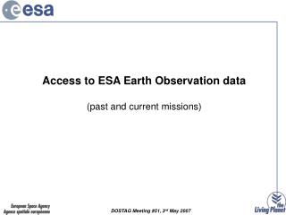 Access to ESA Earth Observation data (past and current missions)