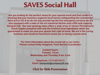 SAVES Social Hall