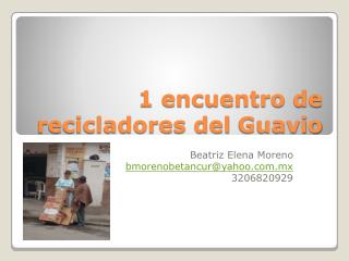 1 encuentro de recicladores del Guavio