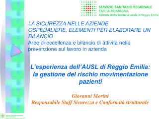 L’esperienza dell’AUSL di Reggio Emilia: la gestione del rischio movimentazione pazienti