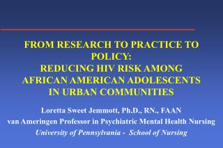 Loretta Sweet Jemmott, Ph.D., RN., FAAN