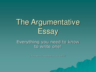 How to write an argumentative essay powerpoint lens