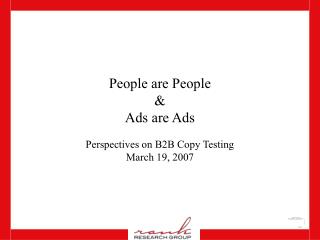 People are People &amp; Ads are Ads