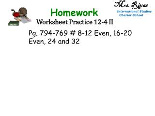 Worksheet Practice 12-4 II