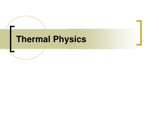 Thermal Physics