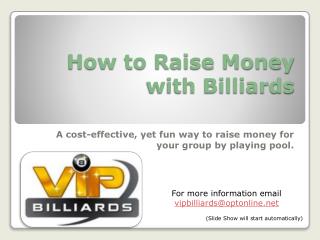 How to Raise Money with Billiards