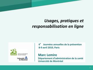 Marc Lemire Département d’administration de la santé Université de Montréal