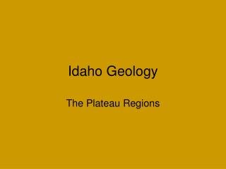 Idaho Geology