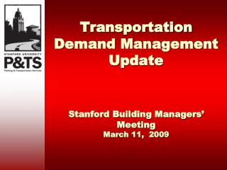 Transportation Demand Management Update