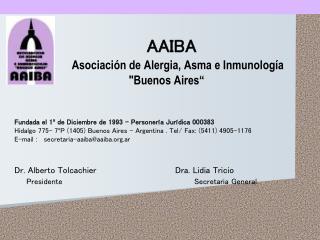 AAIBA Asociación de Alergia, Asma e Inmunología &quot;Buenos Aires“