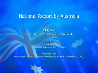 National Report by Australia