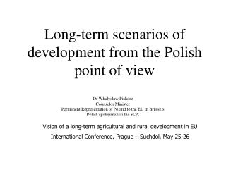 Long-term scenarios of development from the Polish point of view