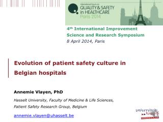 Evolution of patient safety culture in Belgian hospitals