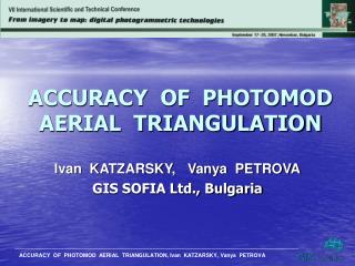 ACCURACY OF PHOTOMOD AERIAL TRIANGULATION