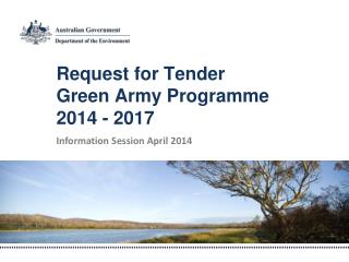Request for Tender Green Army Programme 2014 - 2017