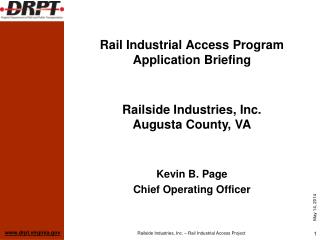 Rail Industrial Access Program Application Briefing