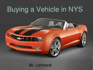 Buying a Vehicle in NYS