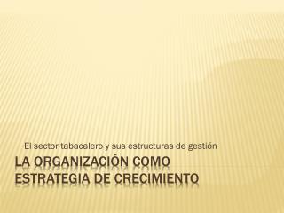 La organización como estrategia de crecimiento