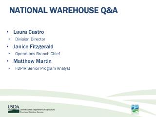 NATIONAL WAREHOUSE Q&amp;A