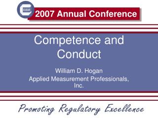 Competence and Conduct