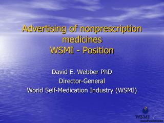 Advertising of nonprescription medicines WSMI - Position