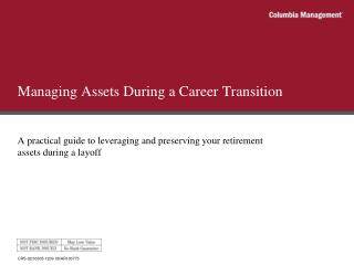 Managing Assets During a Career Transition