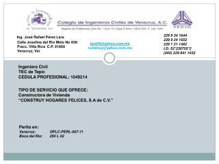 Ing. José Rafael Pérez Lara