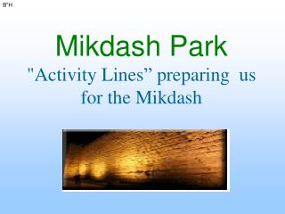Mikdash Park &quot;Activity Lines” preparing us for the Mikdash