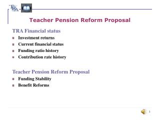 Teacher Pension Reform Proposal