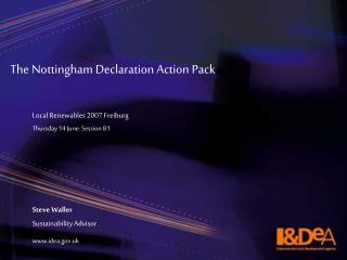 The Nottingham Declaration Action Pack