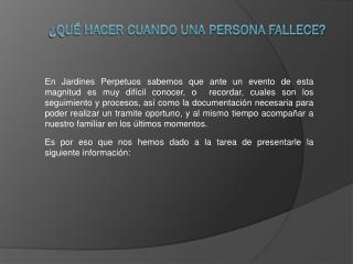 ¿Qué hacer cuando una persona fallece?